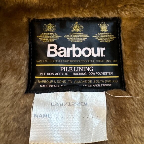 Vintage Barbour Jacket Liner 48" Vest Warm Clip-In Brown Pile Lining - Picture 4 of 7